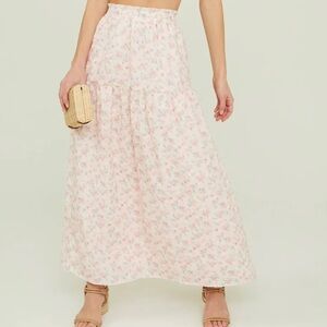 Alana pink floral maxi skirt